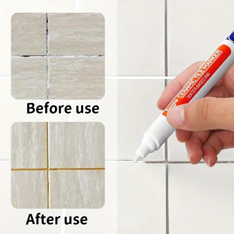Tile Grout Pen Waterproof Marker Wall Seam Color Pen For Tiles Floor Bathroom Decontamination Seam Repair Cleaner Agents Paint