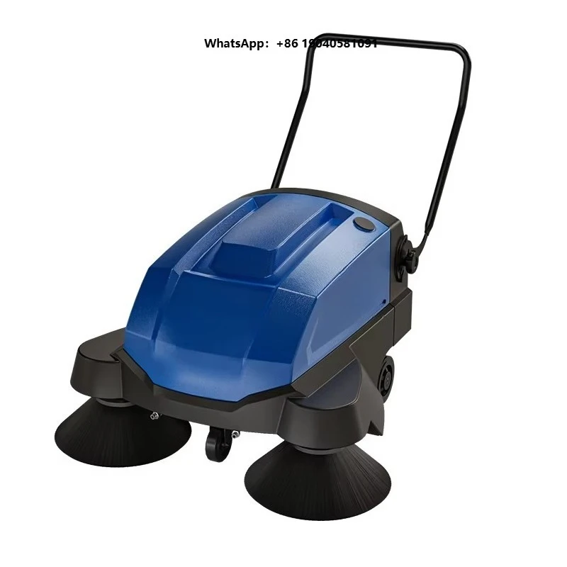 New Commercial Factory Workshop Street Property Manual Walk-Behind 12V Floor Cleaning Sweeper 25L Clean Water Tank 28L Sewage
