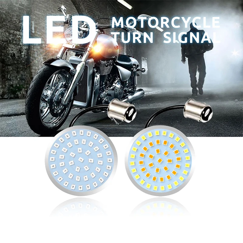 1 زوج دراجة نارية 48SMD 1157 مآخذ مصباح إشارة الانعطاف LED أبيض أصفر مؤشر LED 1157 أضواء وقوف السيارات ضوء الفرامل ل هارلي