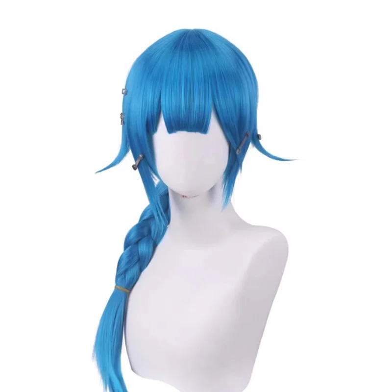 Game Role Jinx Modeling Wig Arcane Series Animation League of Legends Protagonist Wig Cover Banquet Woman Headwear Braided Hair