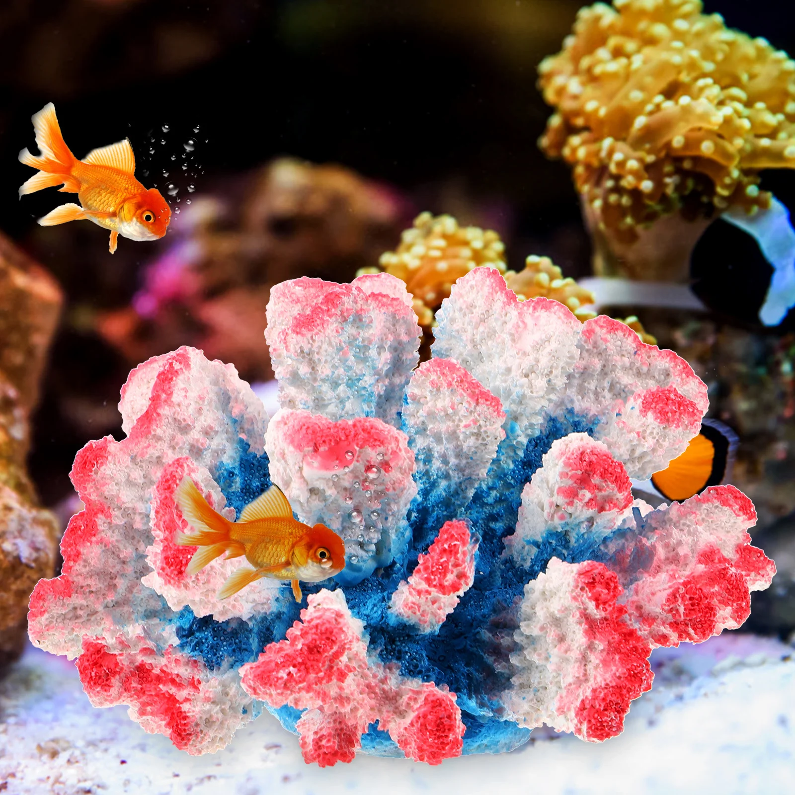 

Simulation Coral Ornament For Aquarium Resin Fake Coral Decor Fish Tank Artificial Reef Aquatic Turtle Accessories