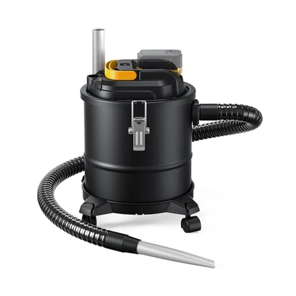 Portable Ash Vacuum Cleaner 4-Gallon HEPA Filter No Battery Included Metal Hose Wheels Pellet.