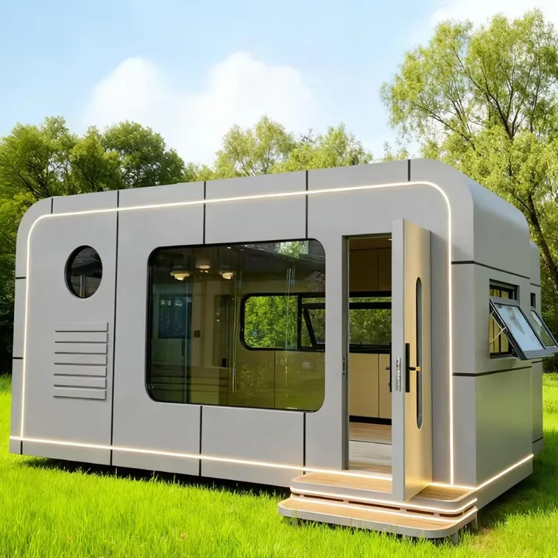 Casa Cápsula Inteligente, Casa Prefabricada Modular Compacta, Diseño de Módulo Portátil Personalizado, Mini Casa Tipo Cabaña Apple para Oficina Pequeña