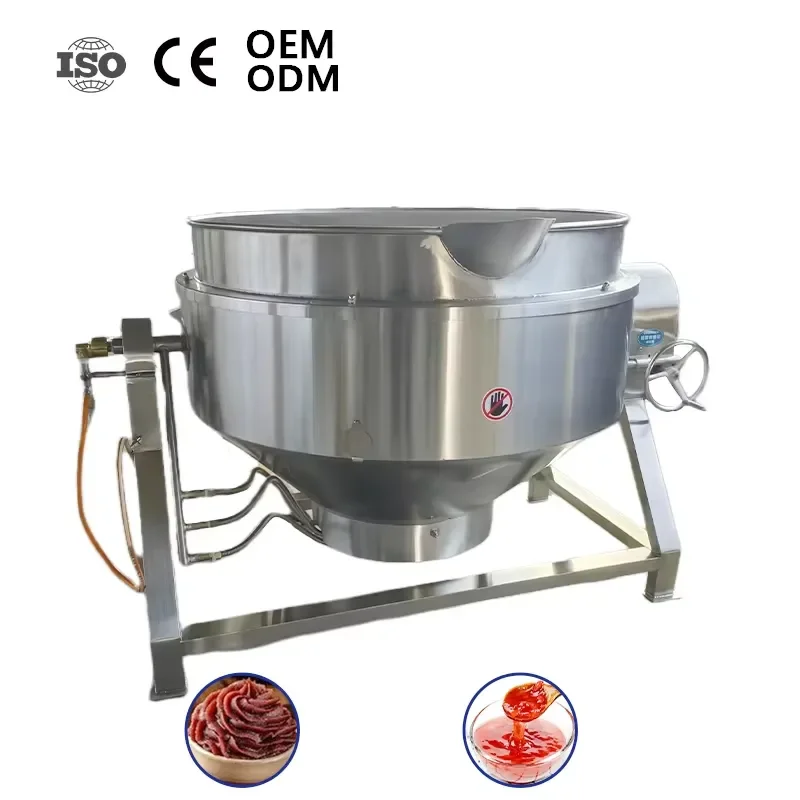 Industrial Automatic Tilting Planetary Mixer and Electric Food Cooking Machine Sauce Jacketed Kettle CE Certification