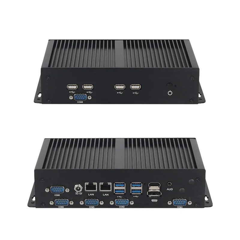 i5-10210U micro pequeño host Celeron, seis puertos serie de red dual, host de control industrial de disipación de calor cerrado de cuatro núcleos
