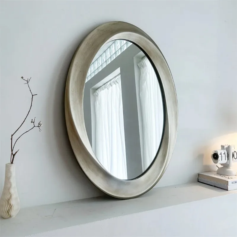 LUVODI-espejo de pared con marco biselado ovalado, barroco antiguo, dorado, decorativo, para sala de estar, dormitorio, decoración de entrada