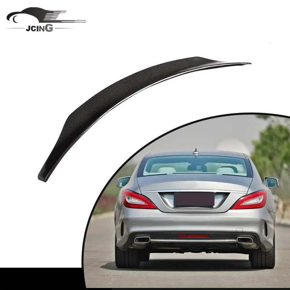 For W218 CLS Carbon Fiber Rear Trunk Lip Spoiler Wing For Mercedes Benz W218 2012-2017