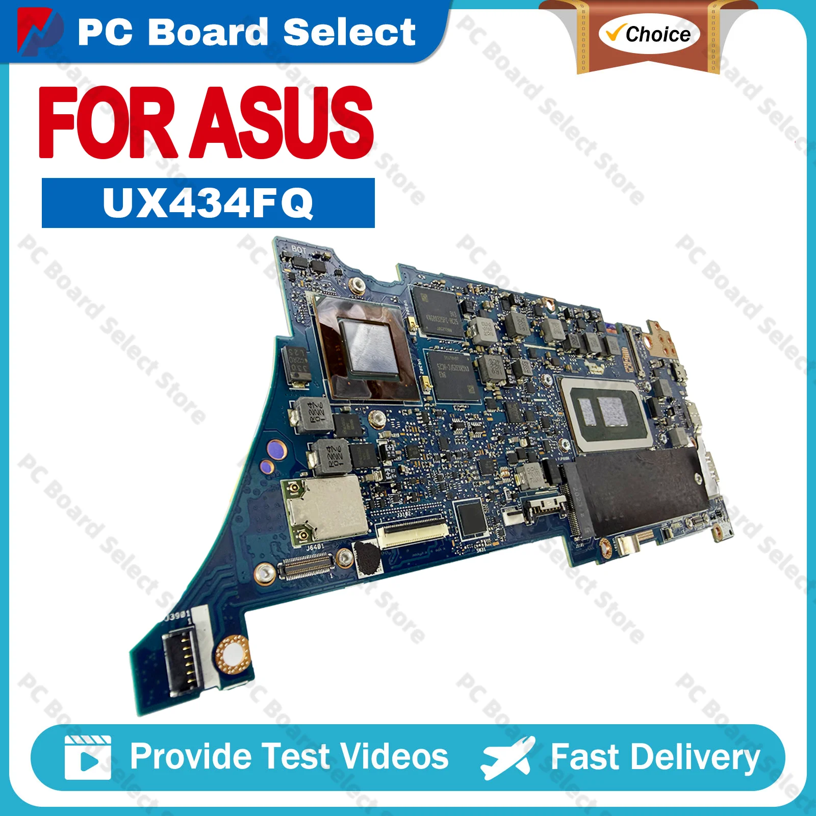 Placa-mãe para laptop ASUS ZenBook UX434FL U4600F UX434F UX434FQ com processadores Intel de 10ª geração I3, I5, I7 - 100% testada e funcional