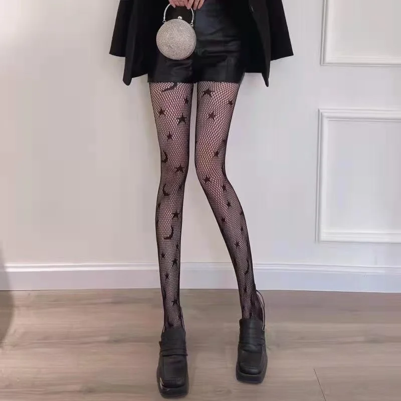 

1 pair of women's punk dress up party, holiday jumpsuit, fishing net socks, sexy and slimming, black silk mesh hollow thin cut l