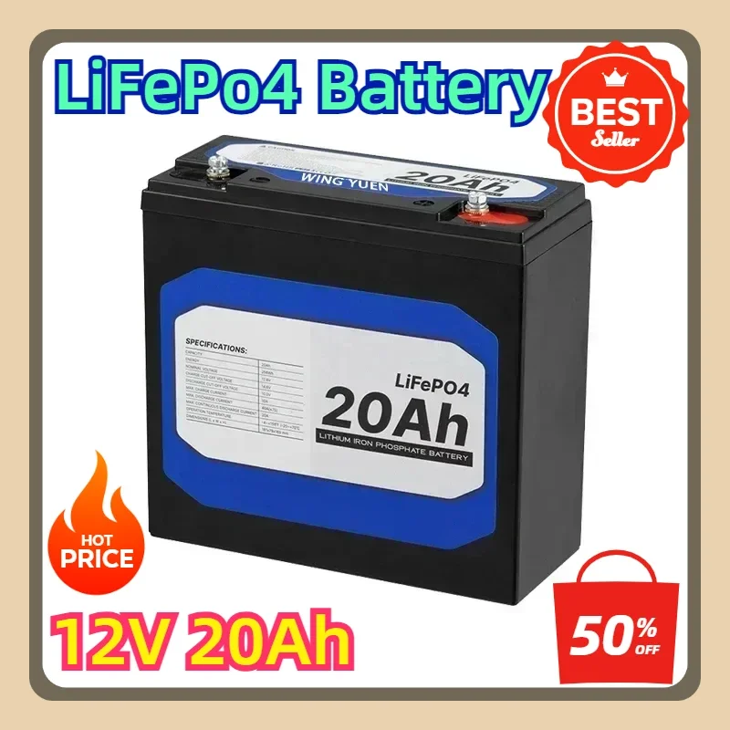 New 12V 20Ah LiFePo4 Battery Lithium Iron Phosphate 12V  LiFePo4 Rechargeable Battery For Kid Scooters Boat Motor