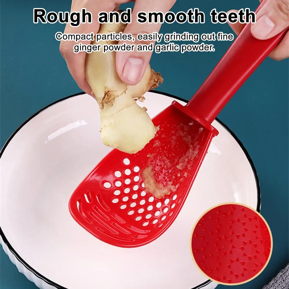 

Kitchen Grinding Spoon with Strainer Holes Multi-Use Masher And Egg Separator Plastic Cooking Utensil