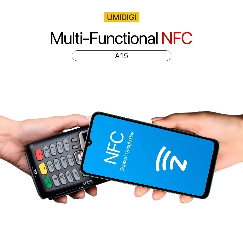 هاتف UMIDIGI A15 الذكي NFC Android 13، 6.7 بوصة FHD + شاشة، كاميرا 8 جيجابايت 256 جيجابايت، كاميرا 64 ميجابكسل، 5000 مللي أمبير في الساعة 20 وات شحن سريع للهاتف المحمول