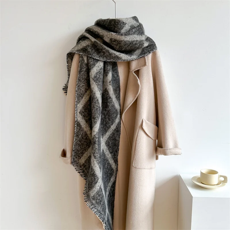 48Colors Thickened and Elongated Winter Scarf  Cashmere Shawl and Wraps Pashmina Neckerchief Bufanda Female Hairy Tessel Echarpe