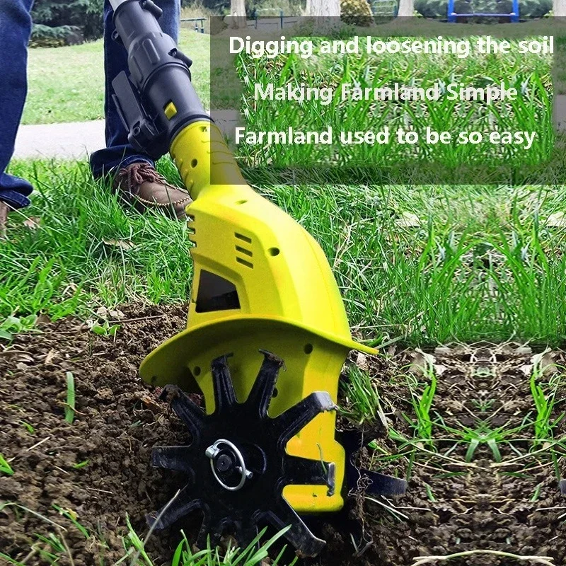 

Fo20V Handheld Tiller Garden Rotary Mini Cultivator Machine Cordless Garden Tractor Power Tool Portable Grass Trimmer Cultivator