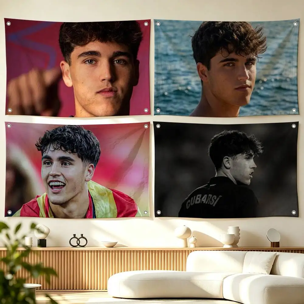 Young F-Football Star P-Pau Cubarsi  Flags Wall Hanging Tapestry Outdoor Garage Room Decorative flag Background Blanket