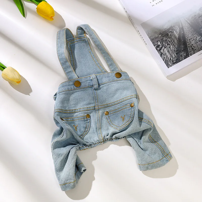 Pet Denim Strap Skirt Dog Puffy Skirt Teddy Princess Dress Pet Denim Strap Jumpsuit Puppy Clothes Dog Clothes Winter for Cat