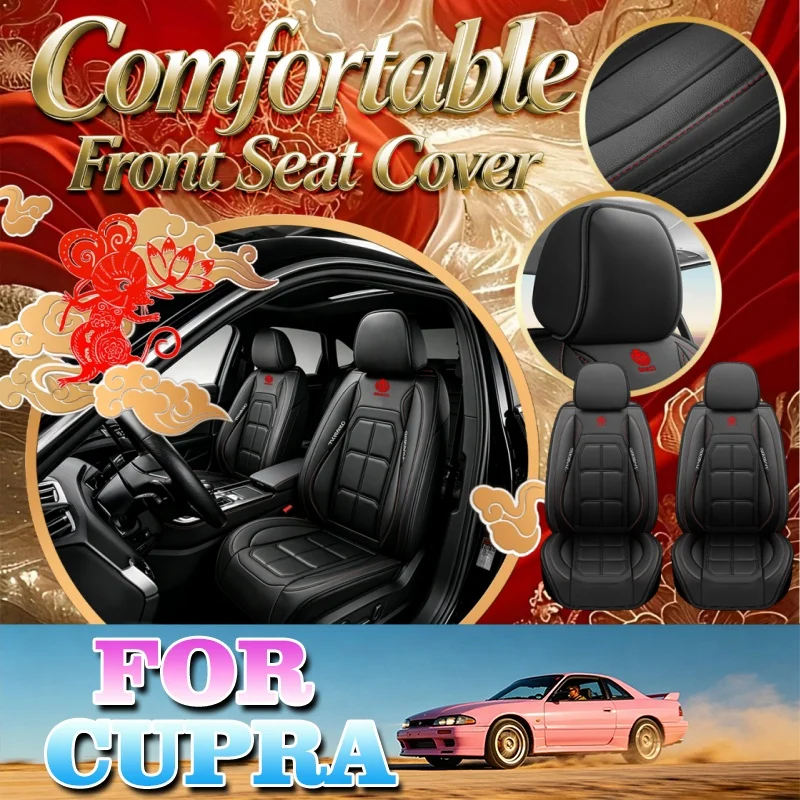 High-End Car Seat Covers For The Two Front Seats For Cupra Thickened Version, Durable And Easy To Clean, With A Rear Storage Bag