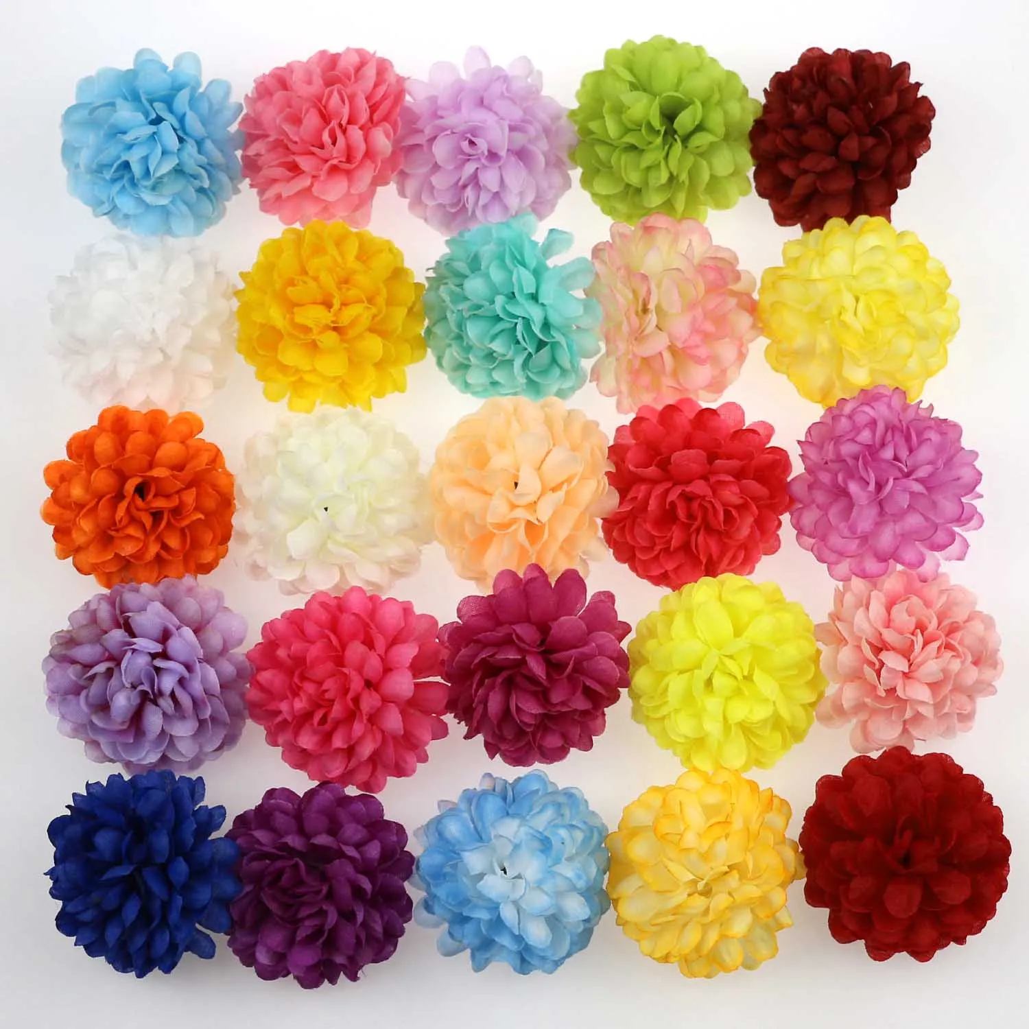 10/100PCS 2'' Multicolor Artificial Silk Flower Head Chrysanthemum For DIY Home Vase Bouquet Craft Hairband Decor Accessories