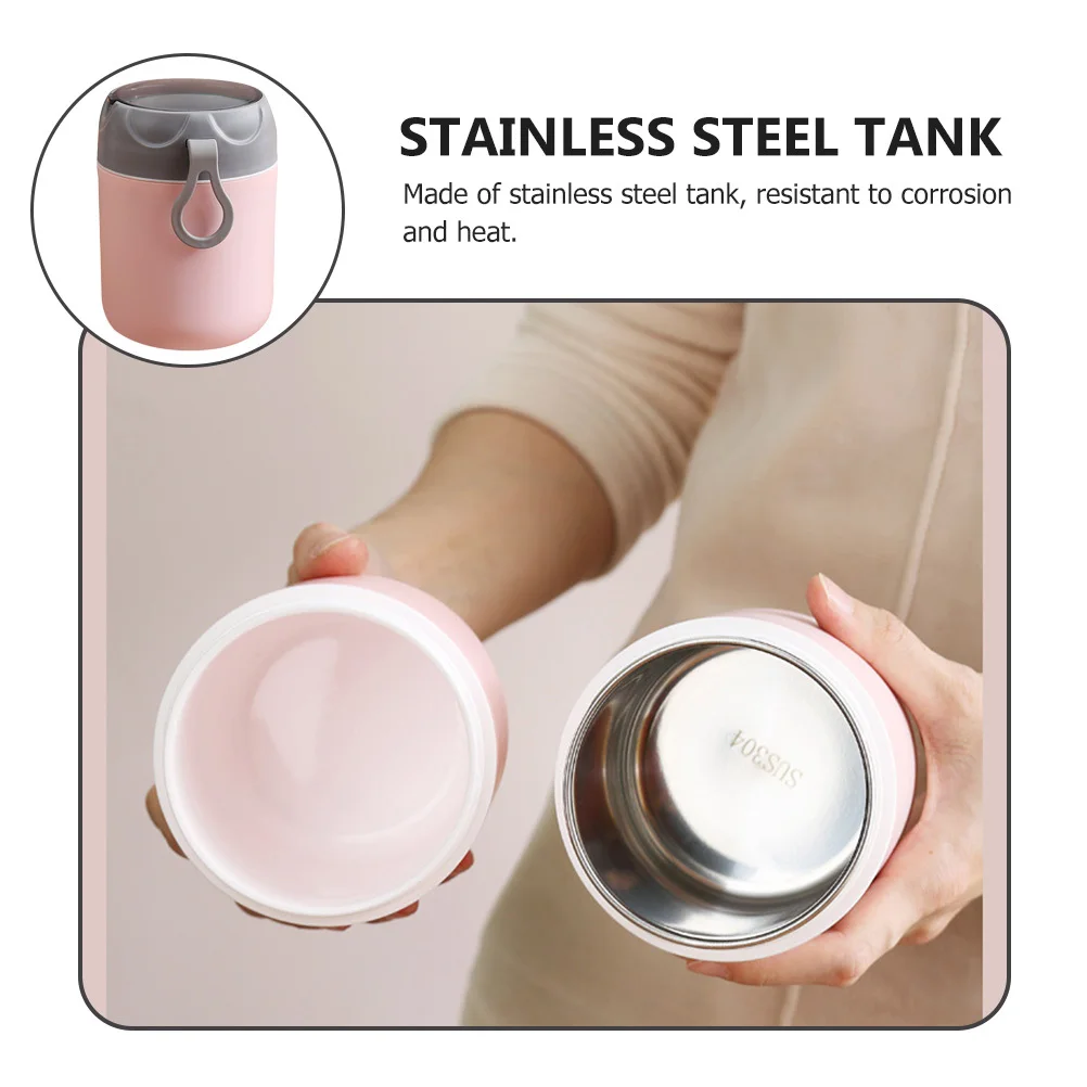 

Microwave Insulated Soup Cup Stainless Steel Portable Leakproof Lid Thermal Breakfast Container Overnight Oatmeal Holder