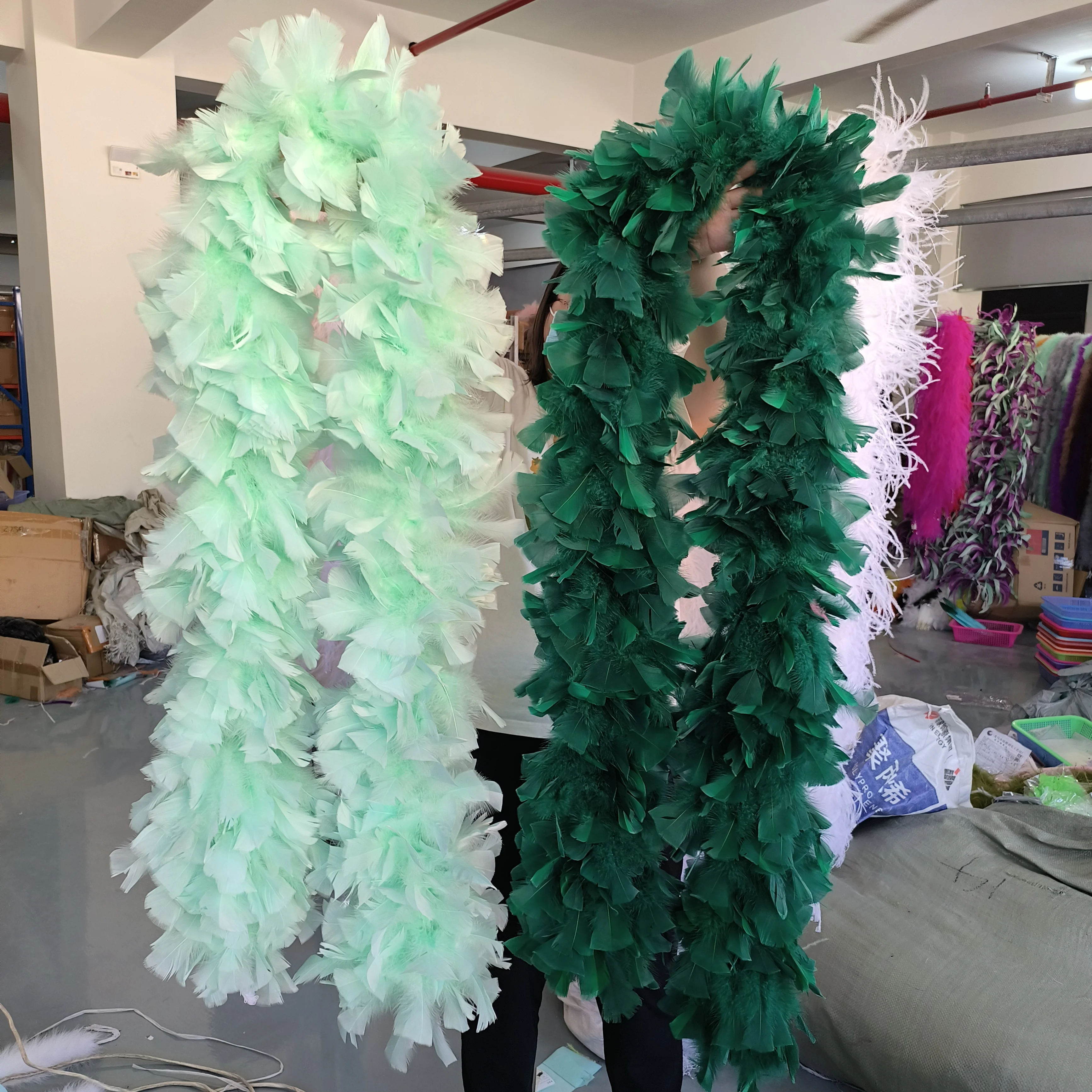 Feather Trim Marabou - ขนไก่งวงโบอา 2 เมตร 200 กรัม ขนไก่งวงแบน