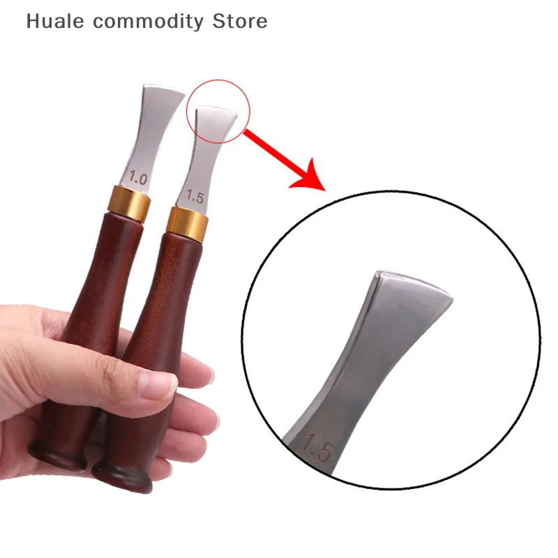 Leather Edge Creaser Tools, Ondiepe Slot Edge Lineer Roestvrij staal voor Leathercraft Krimpen Werken Boog Groef Hete druk
