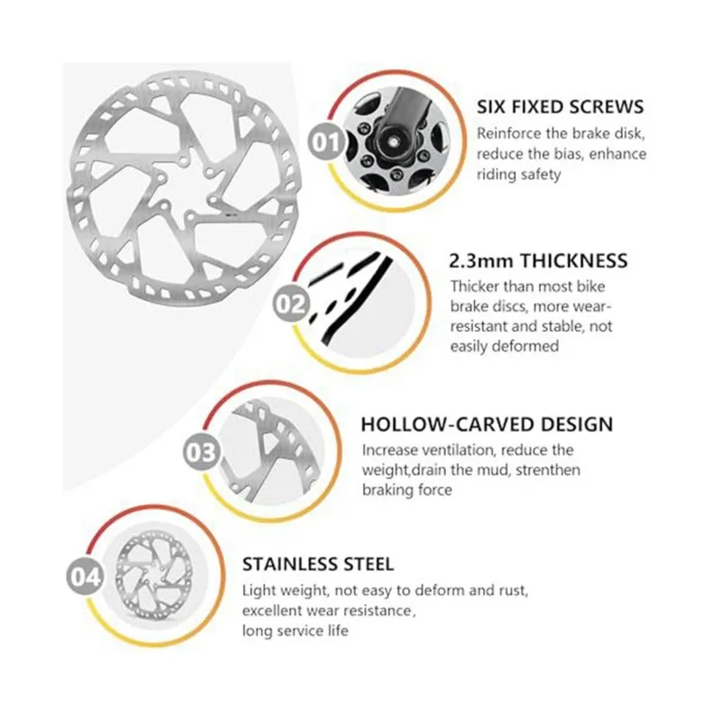 

Тормозной ротор ABHS для велосипеда, 180 мм, с 6 болтами, для велосипедов, электровелосипедов и электросамокатов, расстояние между центральными отверстиями 44 мм.
