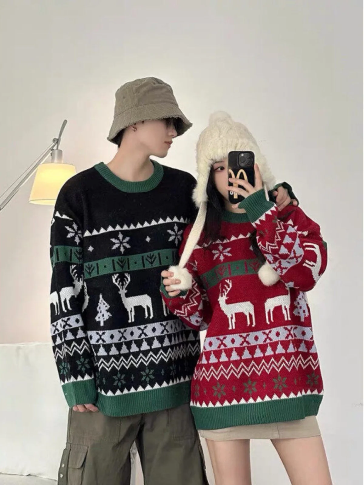 

Cisas Knitwear Men's Winter American Lazy High-End Inner Match Woolen Sweater Cleanfit Couple Knitted irt Coat