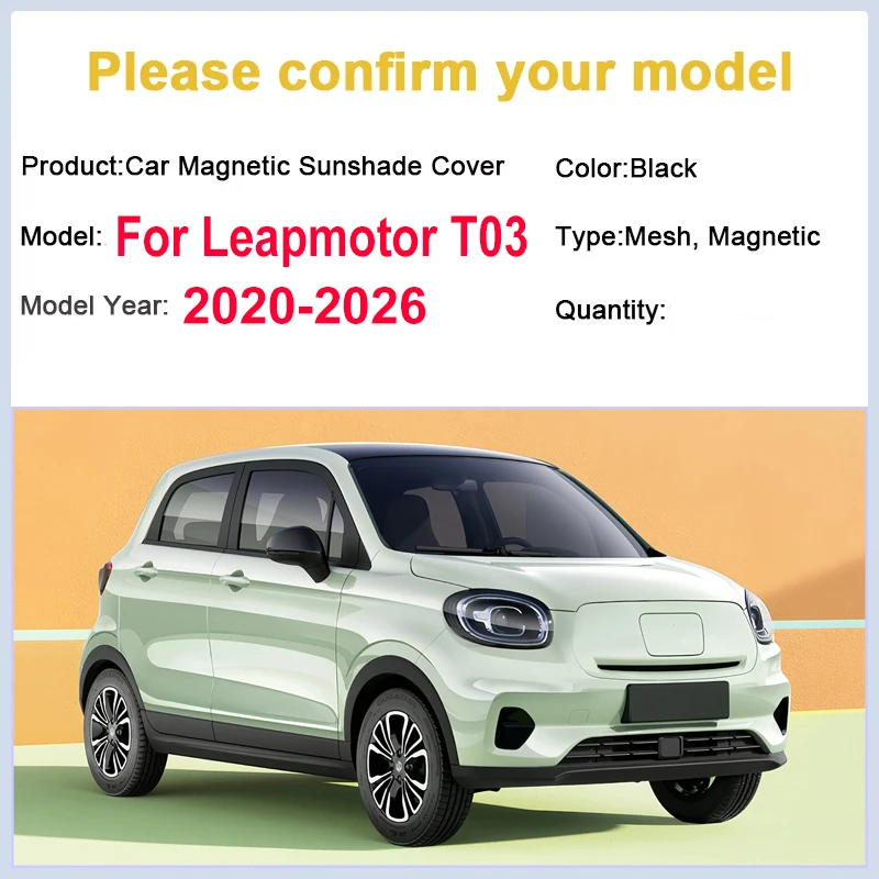 Sun Visors For Leapmotor T03 Accessories 2020-2026 Mesh Sunshades Side Windows Sunshade Privacy Curtains Visors Car Accessorie