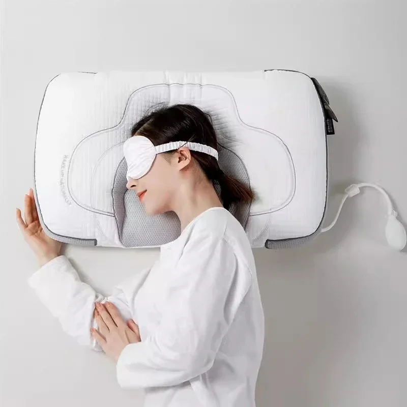 Inflatable traction cervical spine pillow aid partition reverse arch sleep