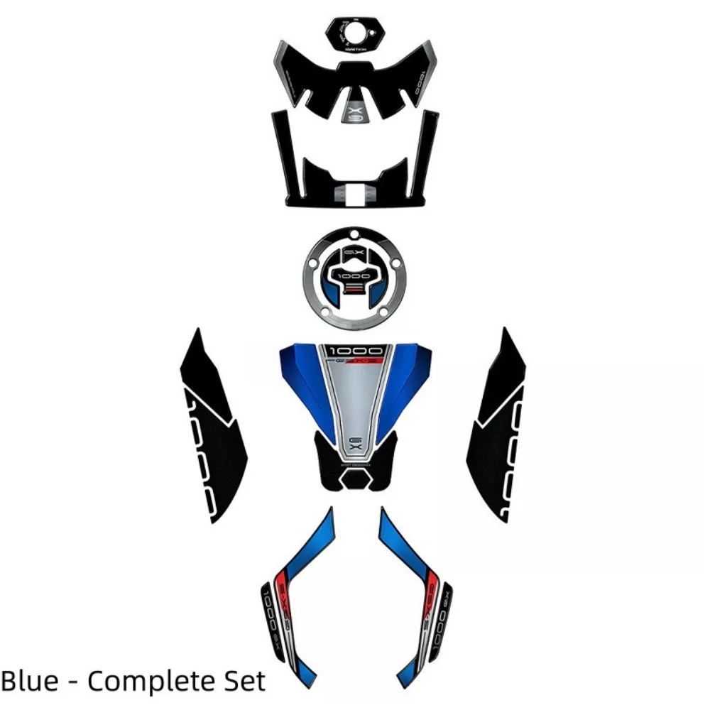 For GSX-S 1000 GX 2024 Integrated Full Set Stickers Cover Tank Fuel Cap Side Panels For Unified Sporty Styling Mod Parts