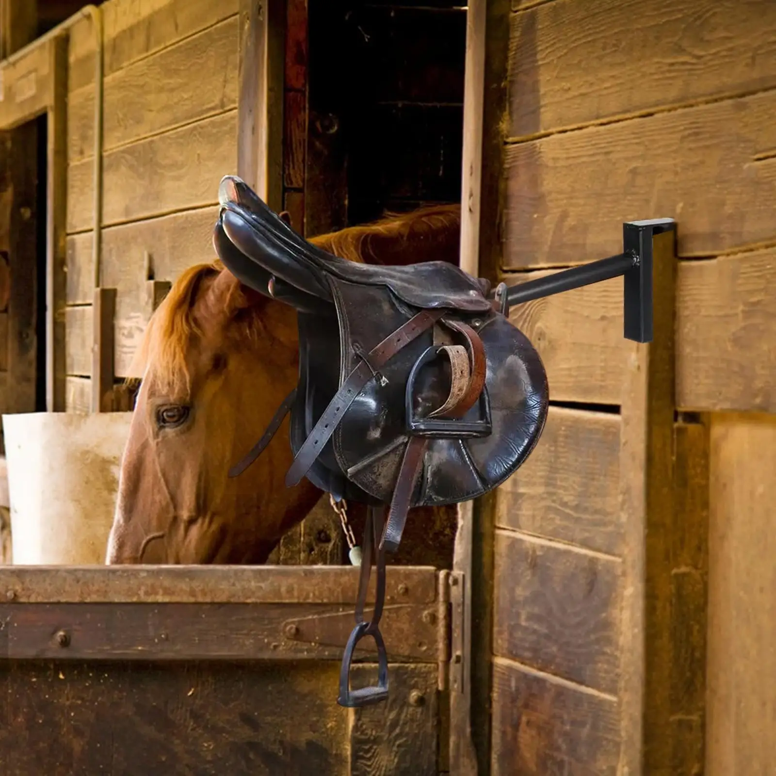 Horse Saddle Rack Stand Storage Accessory Removable Tack Room Display Horse Blanket Hanging Rack Stall Walls Doors Mount
