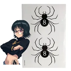 Anime Hunter×Hunter Cosplay Shizuku Spider No.8 Waterproof Fake Tattooing Halloween Tattoo Stickers Masquerade Cosplay Prop Gift