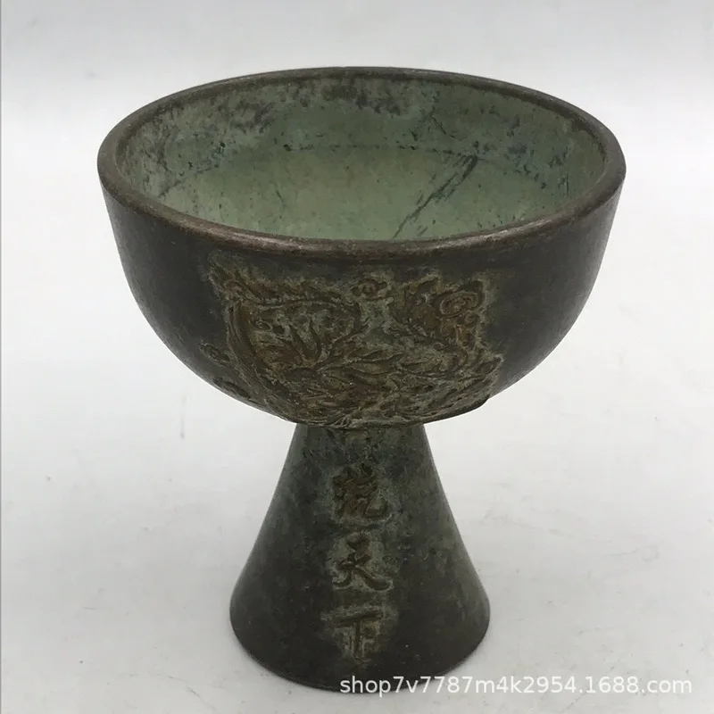 Antique Bronze Craft: The Unifying Dragon Cup for Home Decoration