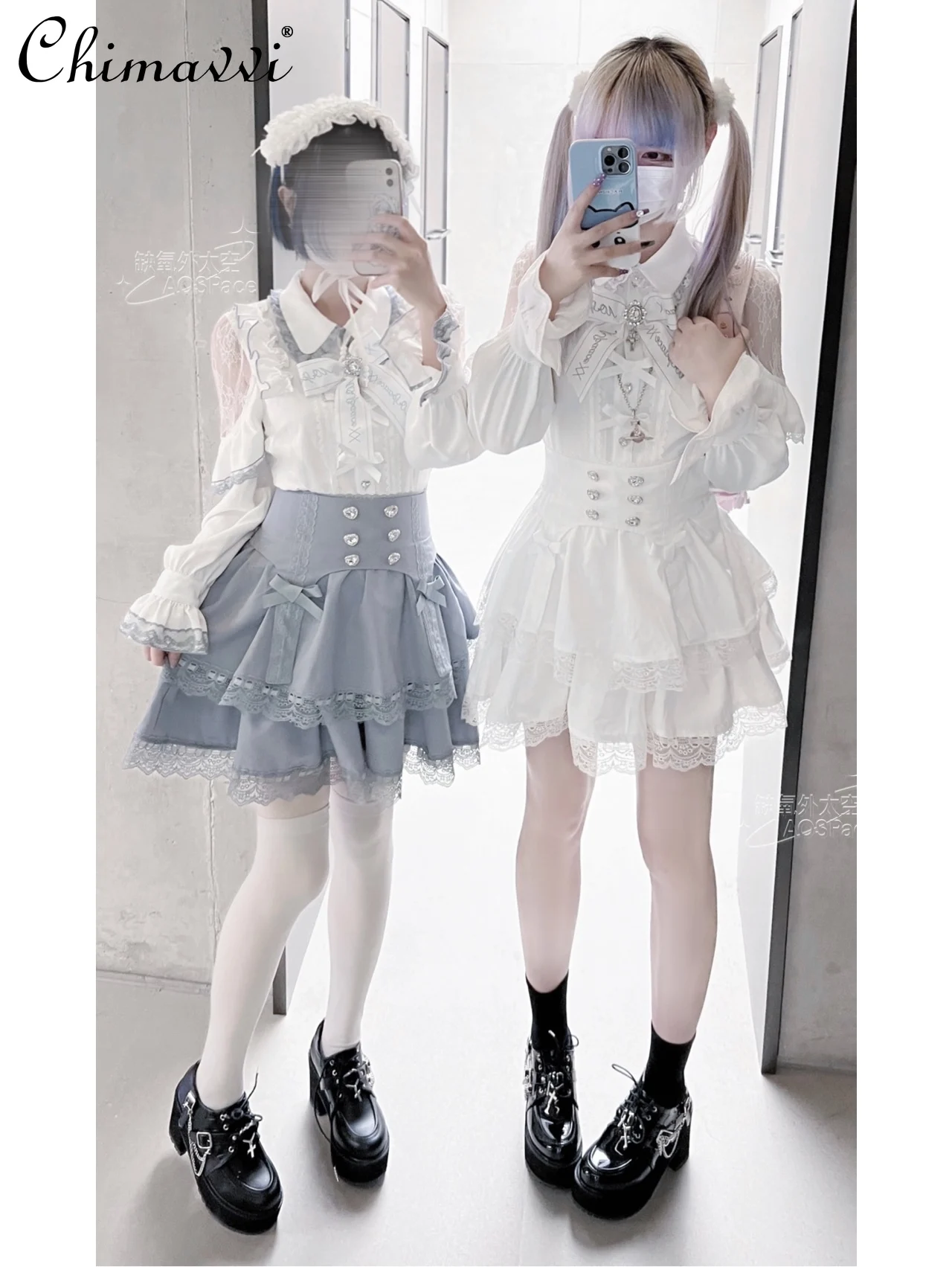 

Original Mine Series Mass-produced Sweet Girl High-waisted Skirt Women's Autumn Japanese Diamond Buckle Bow Lolita Women's Skirt