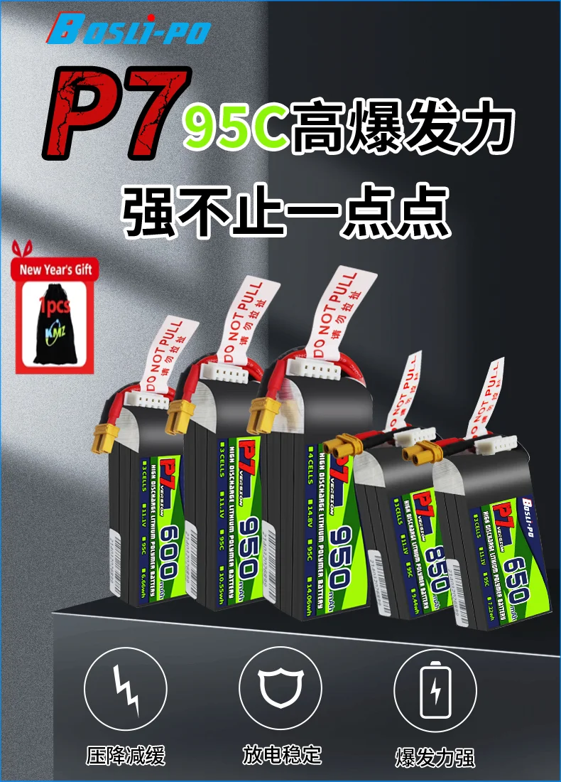 BosLi-po P7 95C 600/650/850/950mAh 3S/4S/6S FPV traverser high-performance lithium battery fixed-wing aviation model