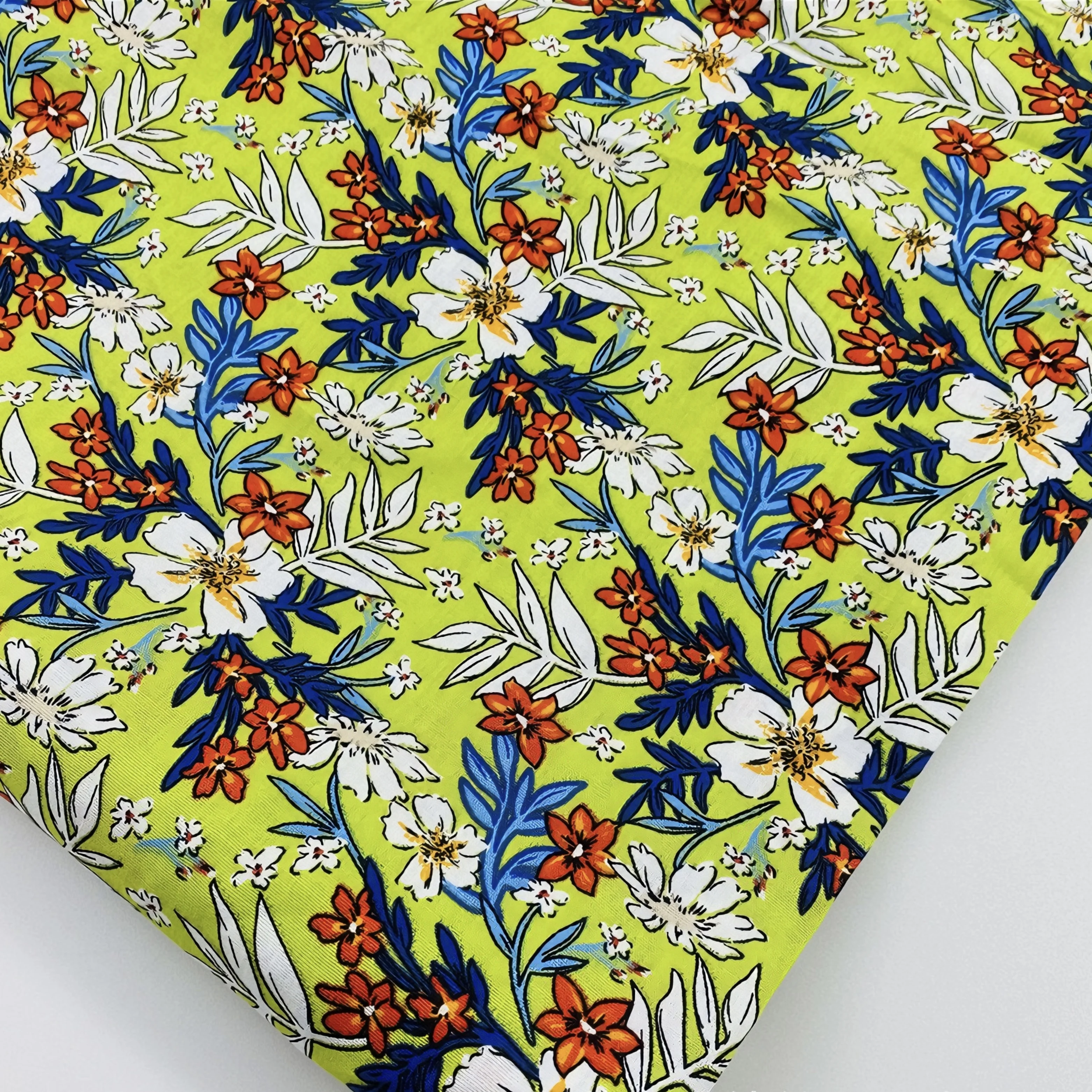 Tropical Floral Printed Fabric 100% Cotton Poplin by Meter Summer Dress Sewing Material Floral Patterns for Clothing DIY Crafts