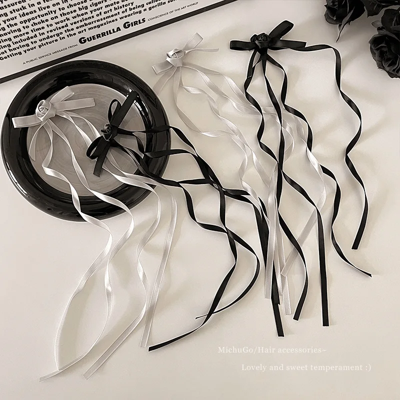 

2pcs/set Sweet Cool Y2K Girl Bow Hair Clips Ribbon Hair Claw Clips Butterfly Bow Barrettes for Ponytail Braids Bangs Flyaways