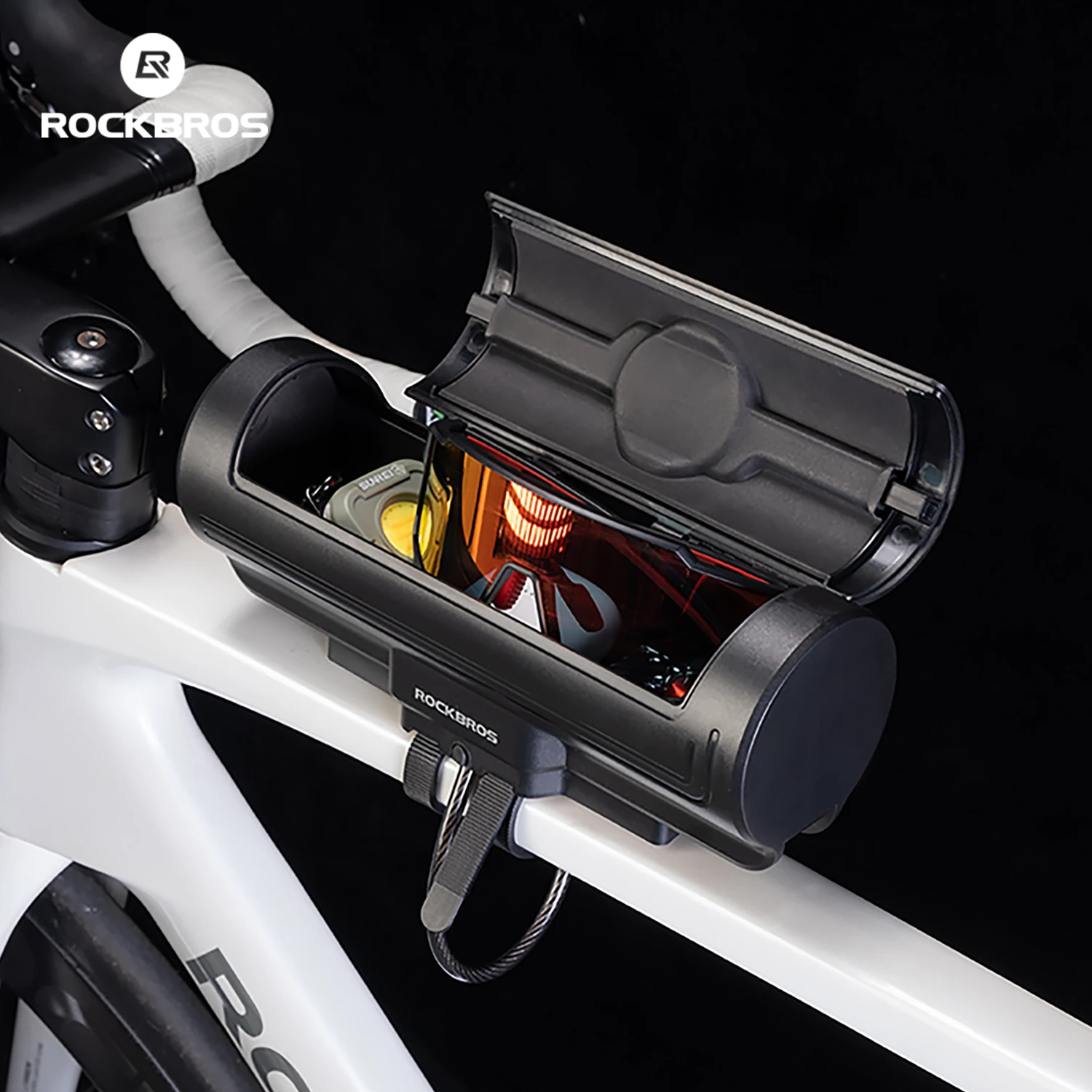 Rockbros sacos de ciclismo 0.7l caixa de armazenamento de senha à prova dwaterproof água saco de bicicleta grande capacidade anti-roubo caixa de armazenamento casca dura