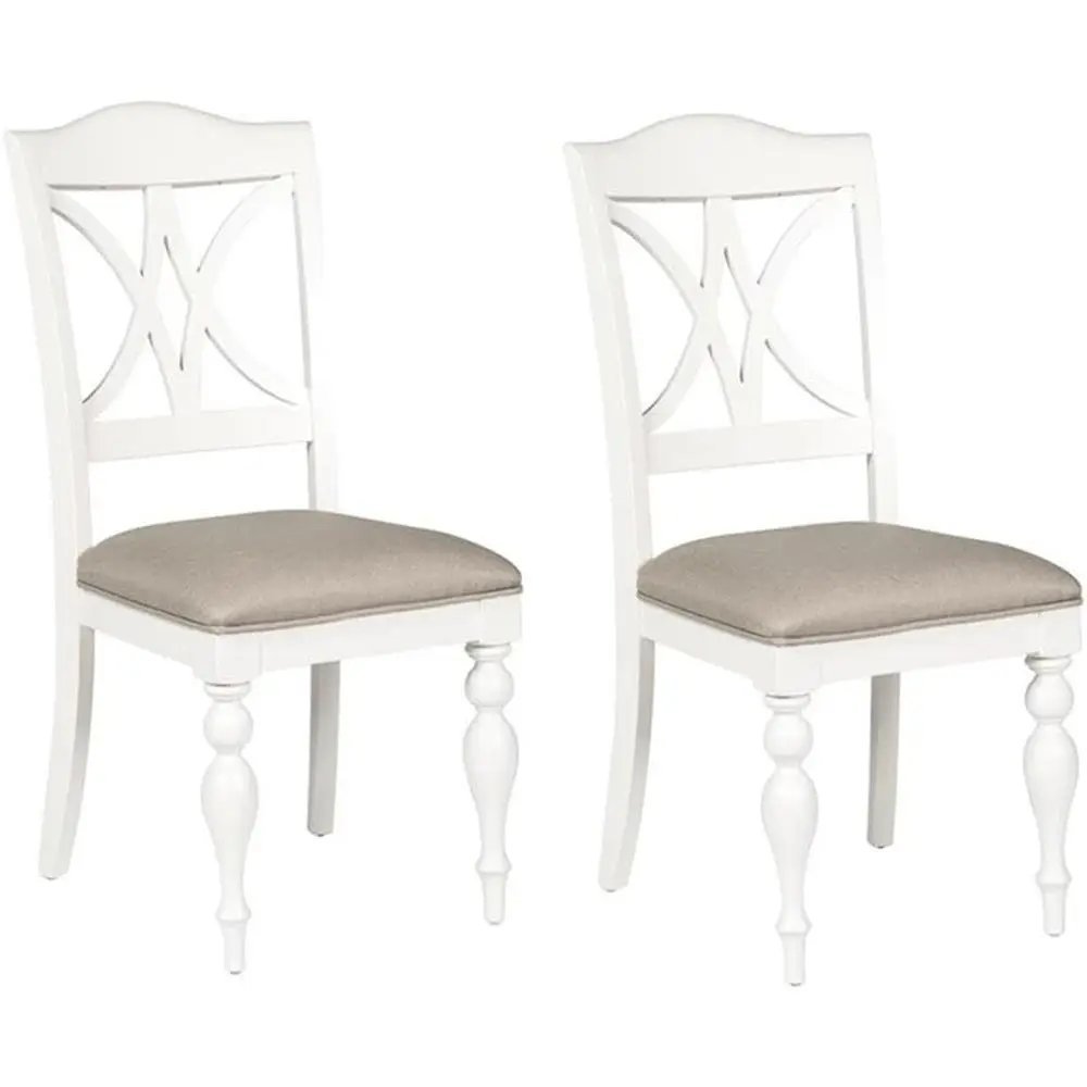 

Set of 2 Summer House Style Wooden Slat Back Side Chairs - Ready to Assemble