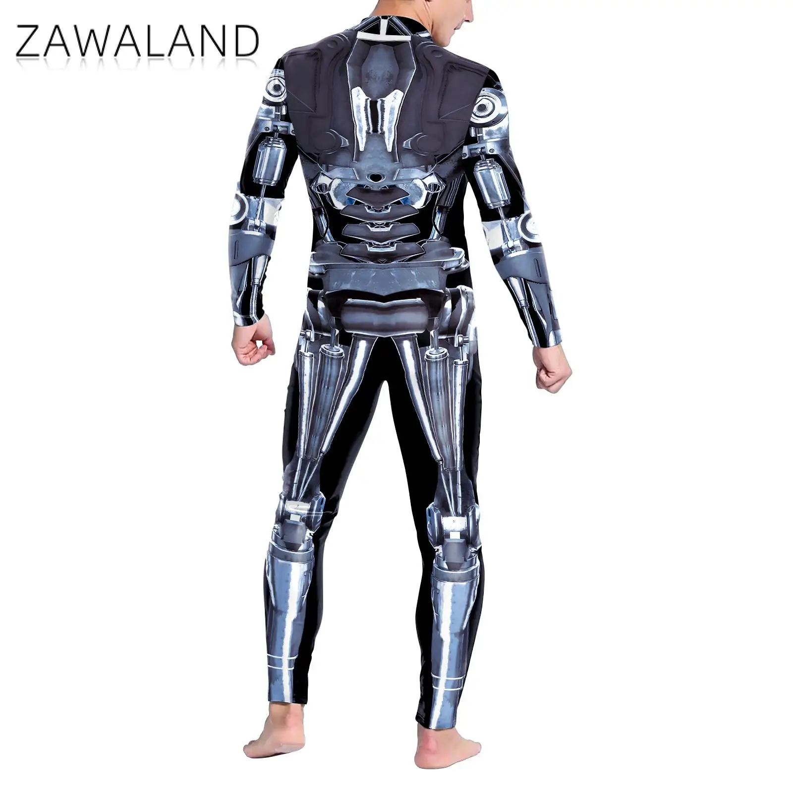 Zaw aland Mecha 3D-Druck erwachsene Männer Bodysuit Steampunk Rüstung Overall Halloween Party Cosplay Kostüm Karneval Stram pler Zentai Anzug