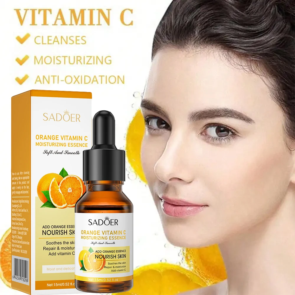 Essência Facial de Vitamina C Contém Ácido Hialurônico Removedor de Manchas Escuras Hidratante Reparador Essência Anti-envelhecimento Cuidados com a P