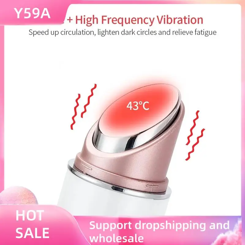 Y59A Mini EMS Oogmassageapparaat, Verwarming Oogliftmassageapparaat Anti-rimpel LED Lichttherapie Schoonheidsapparaat