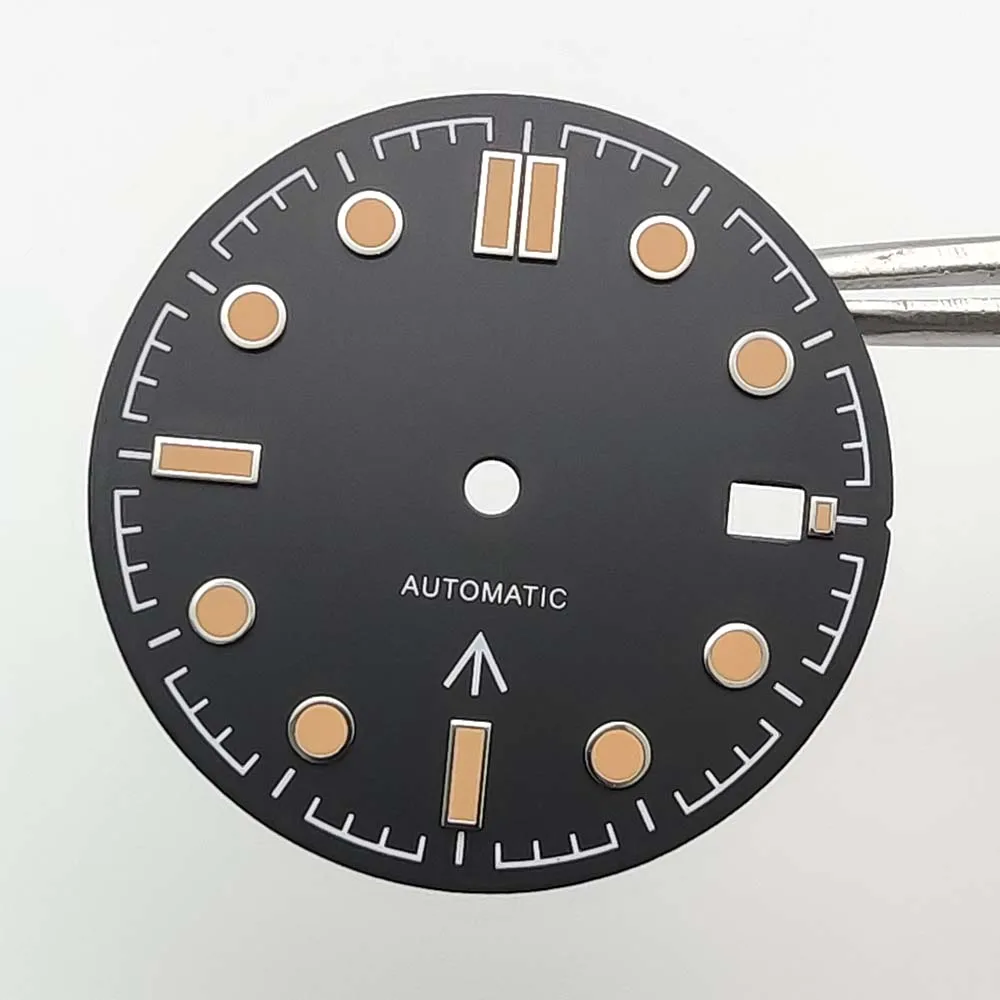 قرص معقم مقاس 31 ملم لحركة NH35 وإكسسوارات الساعات الميكانيكية الأوتوماتيكية للرجال باللون الأخضر المضيء