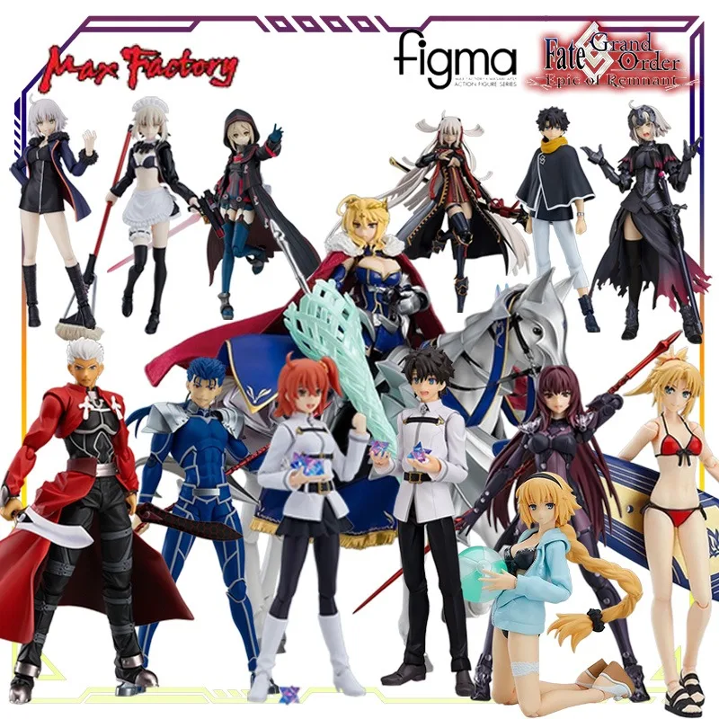 Max Factory Original FIGMA Fate Grand Order Series Lancer Artoria Pendragon  Archer Juana del Arco Anime figuras de acción modelo Juguetes
