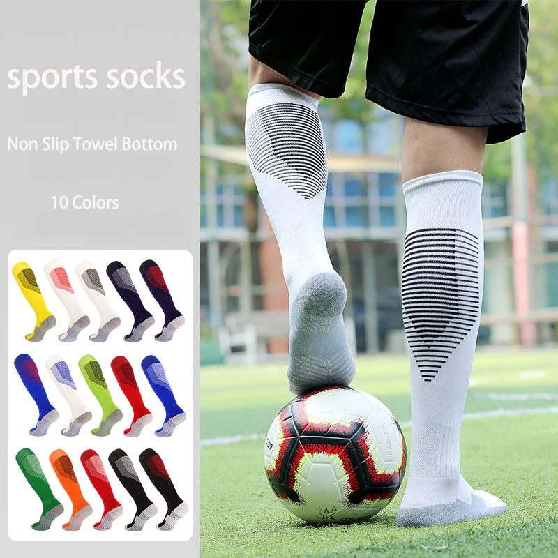 High Tube Football Socks Boy Girl Non-slip Towel Bottom Sports Socks Thick Long Ball Socks Children High Training Soccer Socks