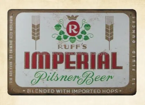 unique wall decor RUFF'S IMPERIAL Pilsner Beer metal tin sign sign