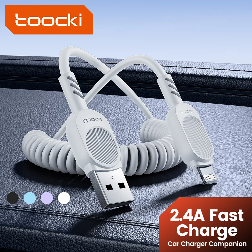 Toocki Feder-USB-auf-iP-Kabel für iPhone 14, 13, 12 Pro Max, Xs Max, 2,4 A, Schnellladegerät, USB-Beleuchtungskabel für iPhone, iPad Pro