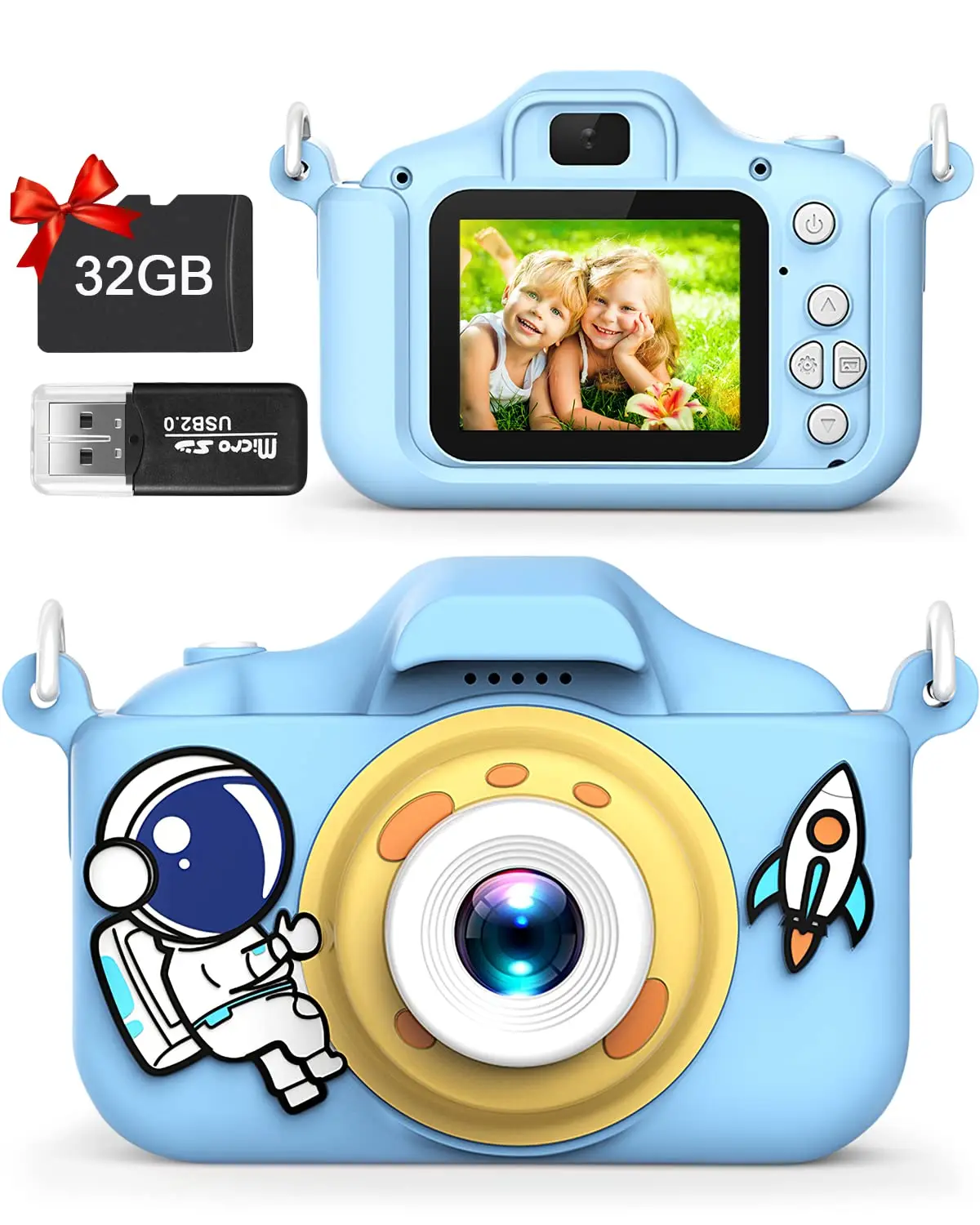 

Space Cartoon Kids Selfie Camera HD Kids Digital Video X5S Cameras Toys with 32GB SD Card for Children Christmas Birthday Gifts