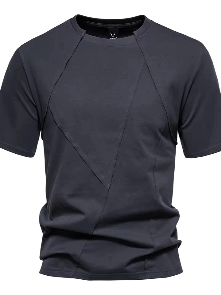 

New Hip-hop Mens Loose Short-sleeved T-shirt Retro Round Neck Sports Joker Short-sleeved Male