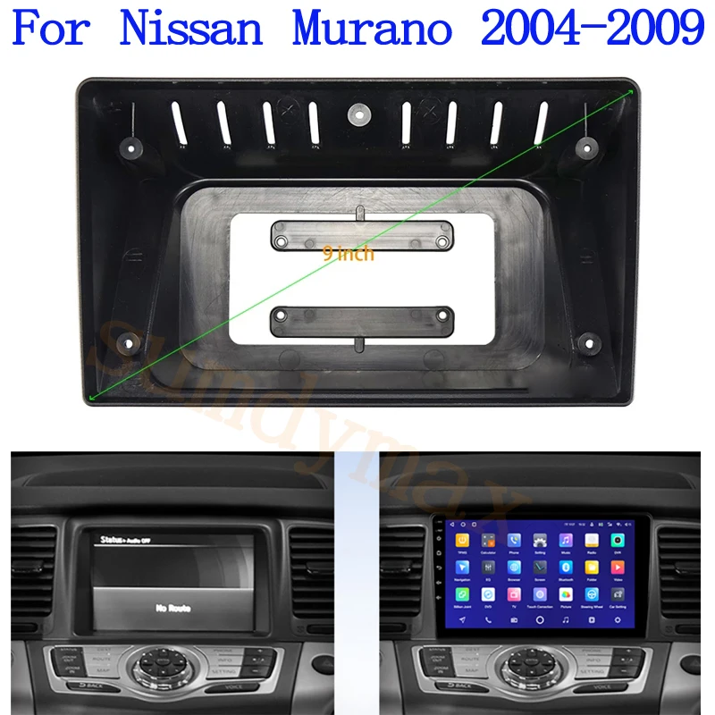 

2 Din Plastic Fascia Panel Frame 9 Inch Car Radio DVD GPS Mp5 for Nissan Murano Z50 2002-2015 Dash Mount Kit with cable wire